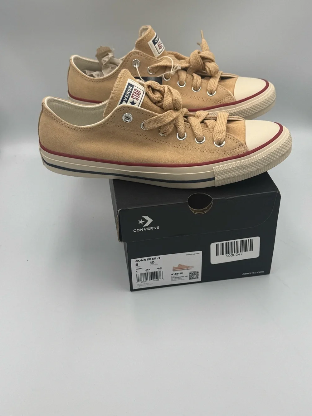 Converse CTAS Ox Suede Coastal Dune Natural Ivory Sneakers Women’s 10 NIB - Picture 8 of 10